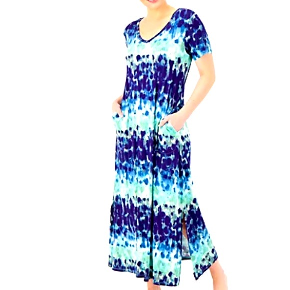 NEW Belle by Kim Gravel Print or Solid V-Neck Maxi
Dress size LP  Sold on QVC - Picture 1 of 10